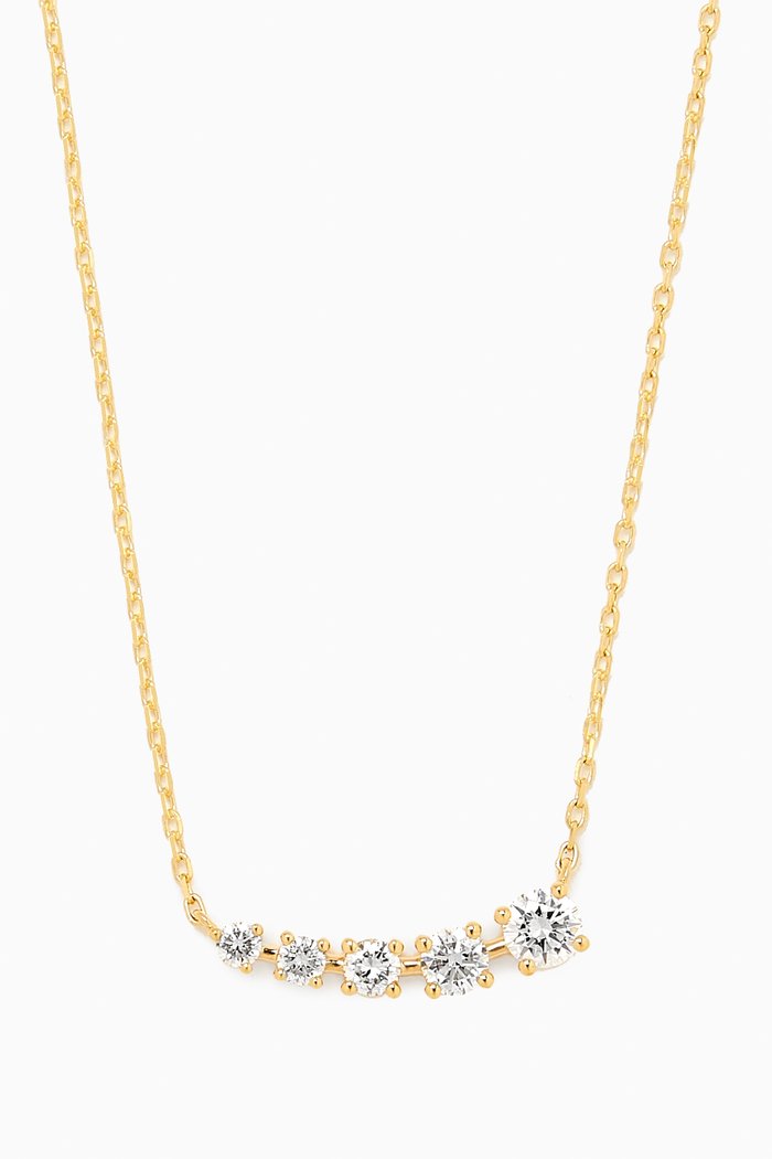 

Half Moon Diamond Necklace in 18kt Yellow Gold, White