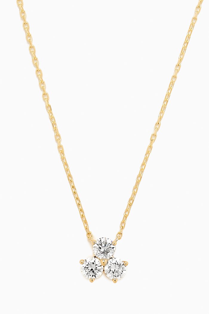 

Cluster Diamond Necklace in 18kt Yellow Gold, White