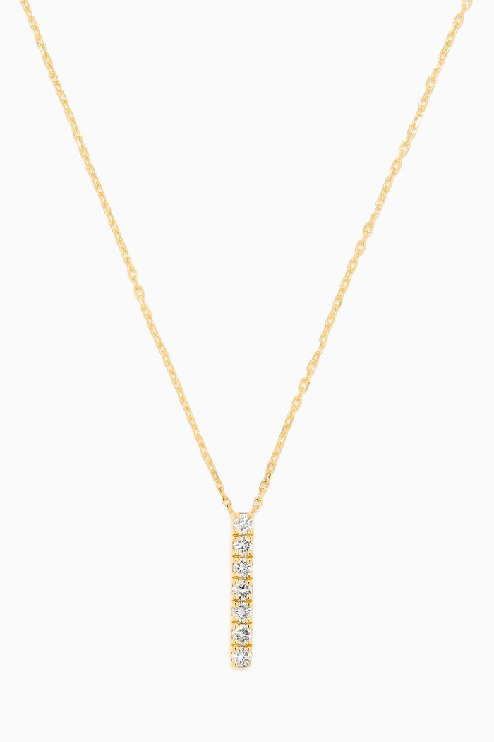 

Diamond Bar Necklace in 18kt Yellow Gold, White