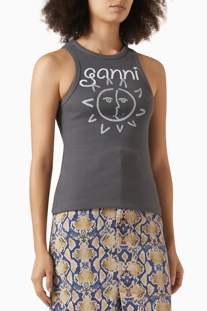 

Sun Tank Top in Rib-knit, Grey