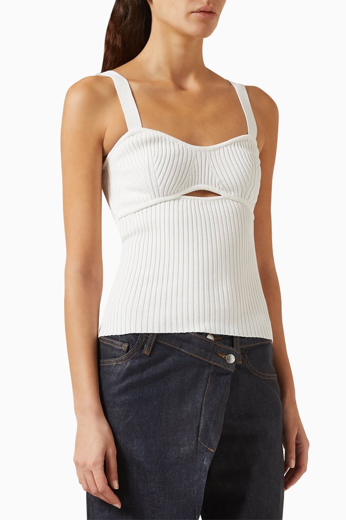

Nerissa Tank Top in Rib-knit, Yellow