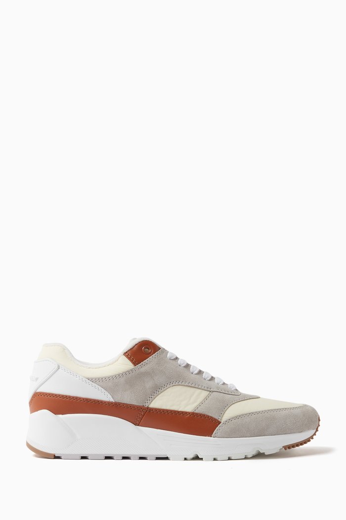 Bump Low-top Sneakers in Suede & Nylon, White