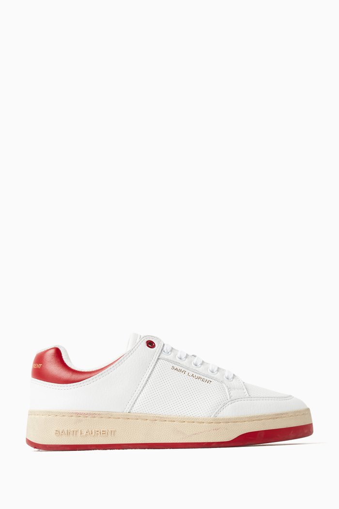 

SL/61 Low-Top Sneakers in Grained Leather, White