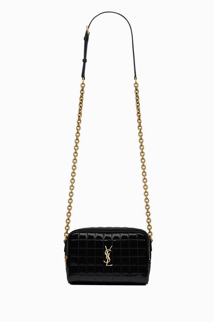 

Mini Cassandre Matelassé Camera Bag in Shiny Canvas, Black