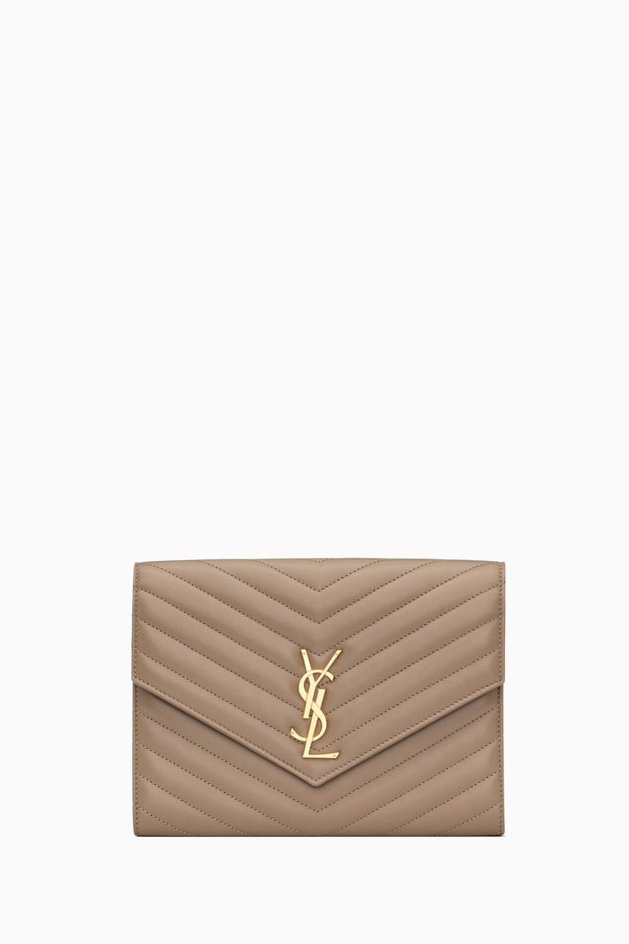 

Cassandre Matelassé Flap Pouch in Lambskin, Neutral
