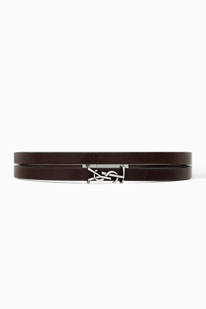 

Cassandre Double-wrap Bracelet in Leather, Brown