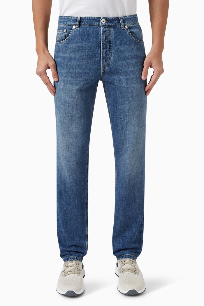

Mid-rise Slim-fit Jeans, Blue
