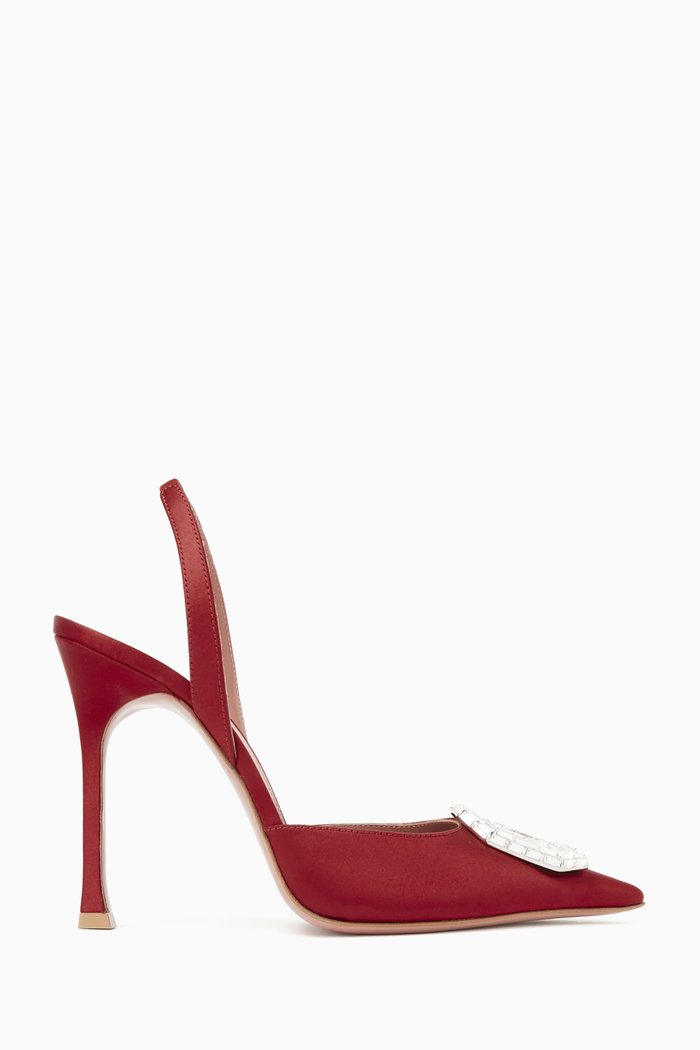 Camelia 105 Slingback Pumps in Satin, Red