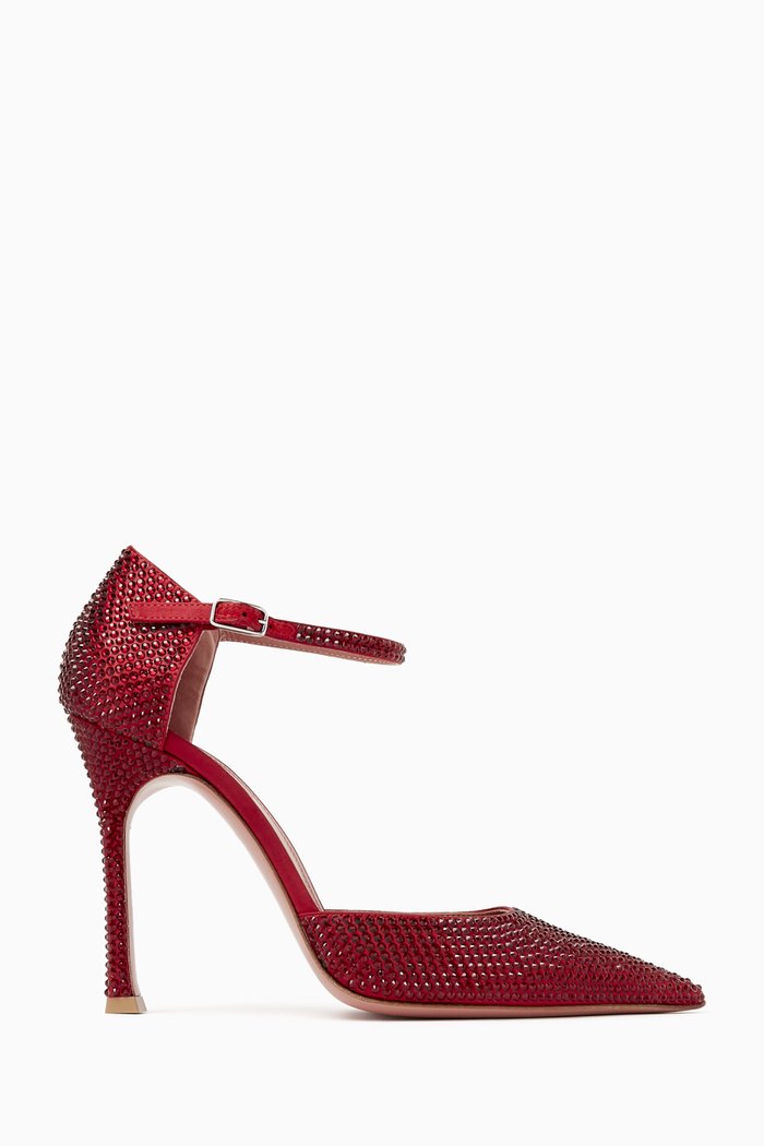 

Vittoria 105 Embellished Pumps in Satin, Red