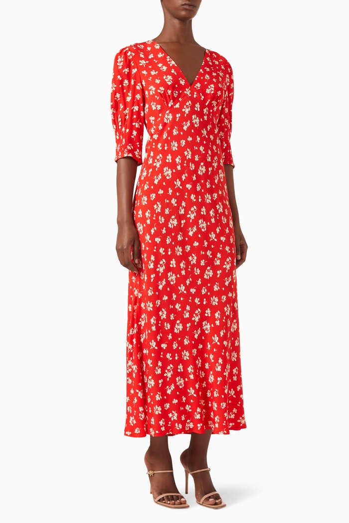 

Zadie Dress in Jacquard Viscose, Red