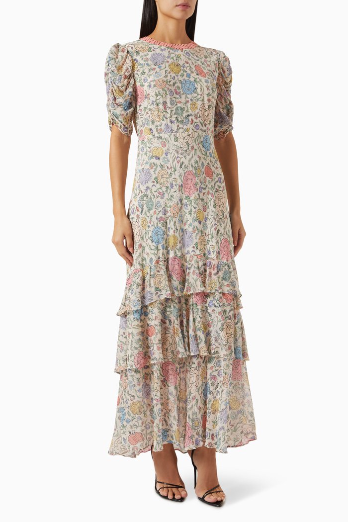 

Evelyn Dress in Silk-blend, Neutral