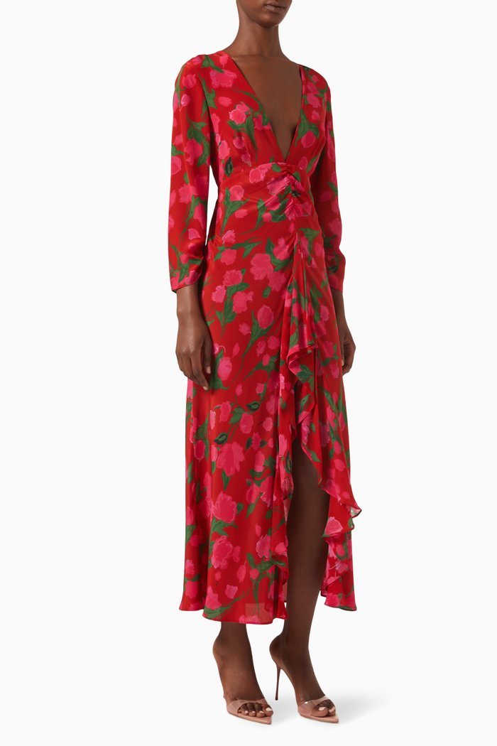 

Rose Dress in Silk, Red