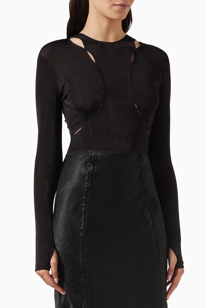 

Kiori Cut-out Bodysuit, Black