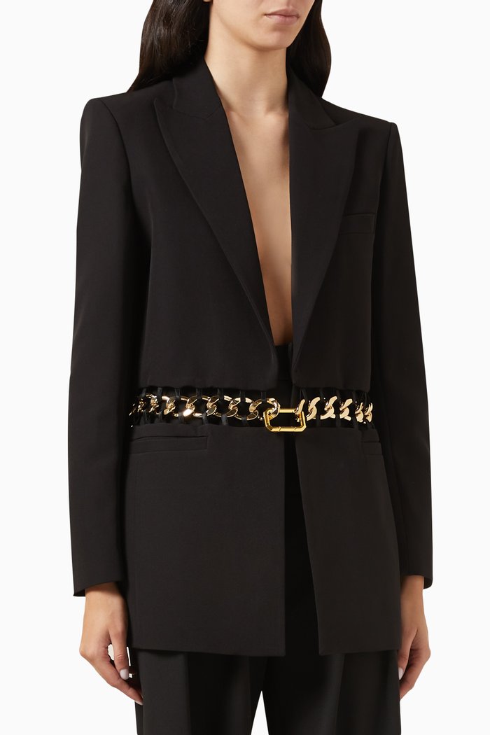

Della Chain Jacket in Crepe, Black