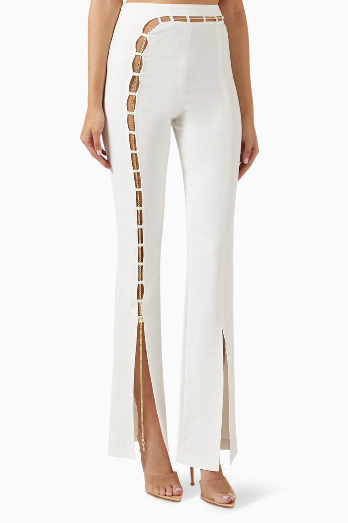 

Oakley Chain Cut-out Pants in Crepe, White