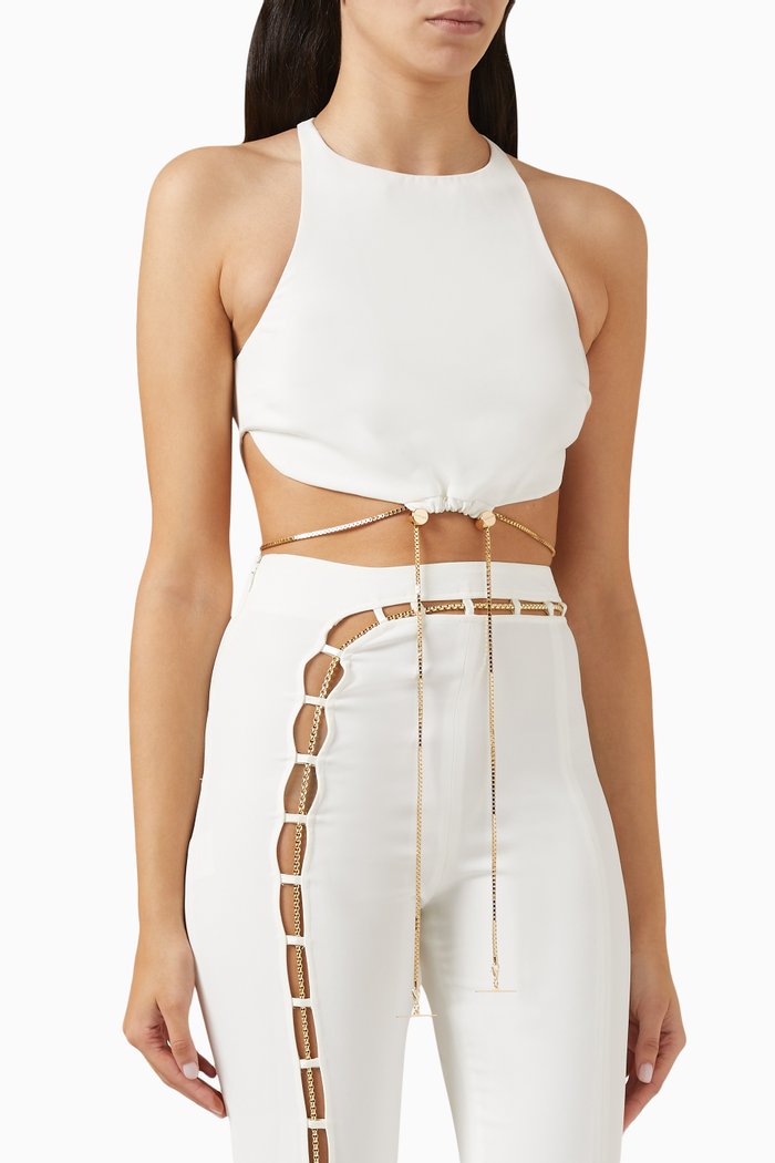 

Alexa Halter Top in Crepe, White