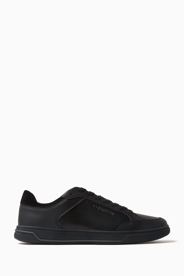 Low-top Sneakers in Leather, Black