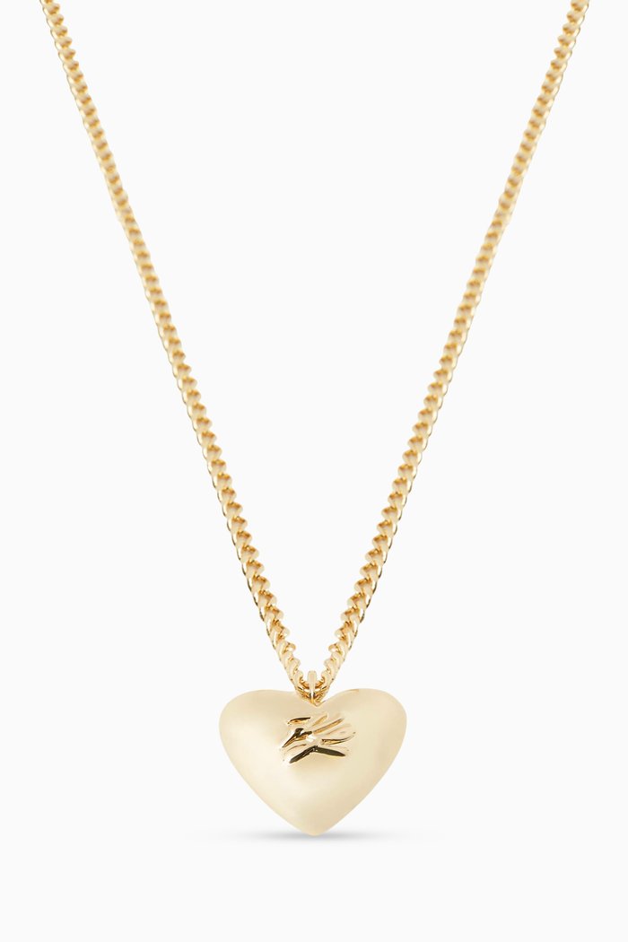 

K/Heart Necklace in Gold-plated Brass