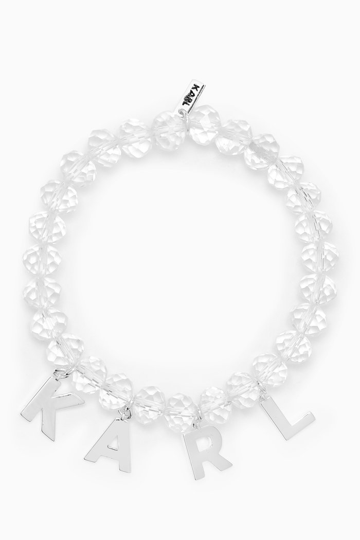

K/ Essential Letter Bracelet in Acrylic Beads, White