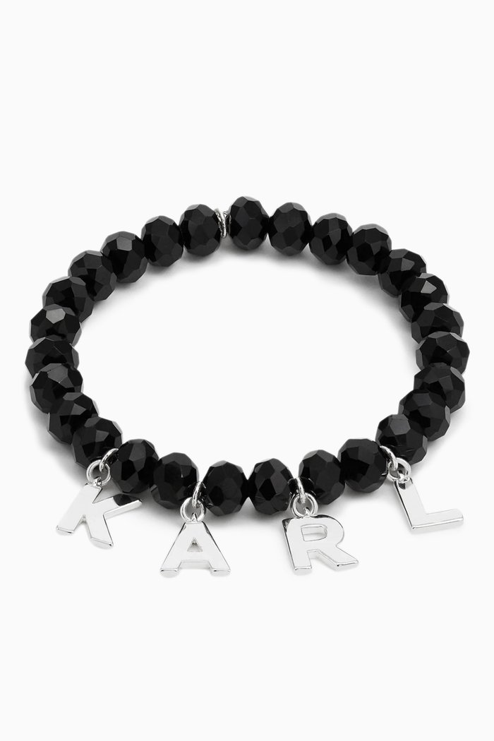 

K/ Essential Letter Bracelet in Acrylic Beads, Black