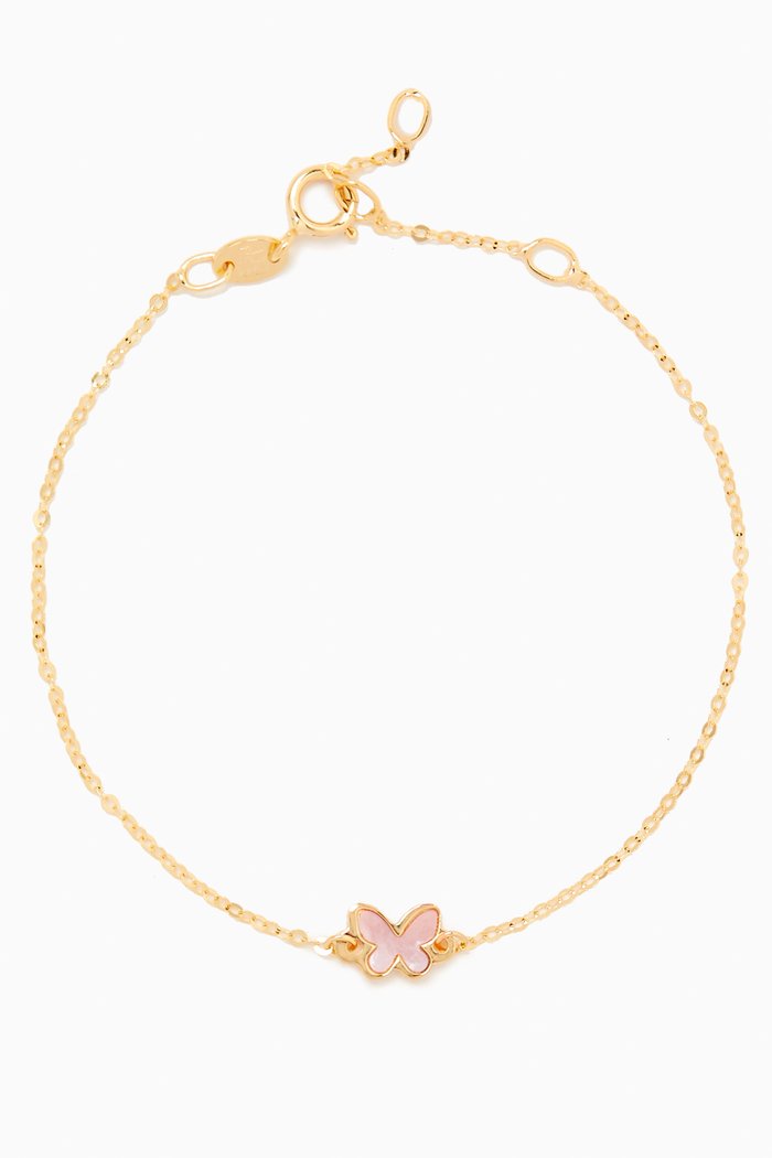 

Ara Bella Butterfly Bracelet in 18kt Gold, Pink