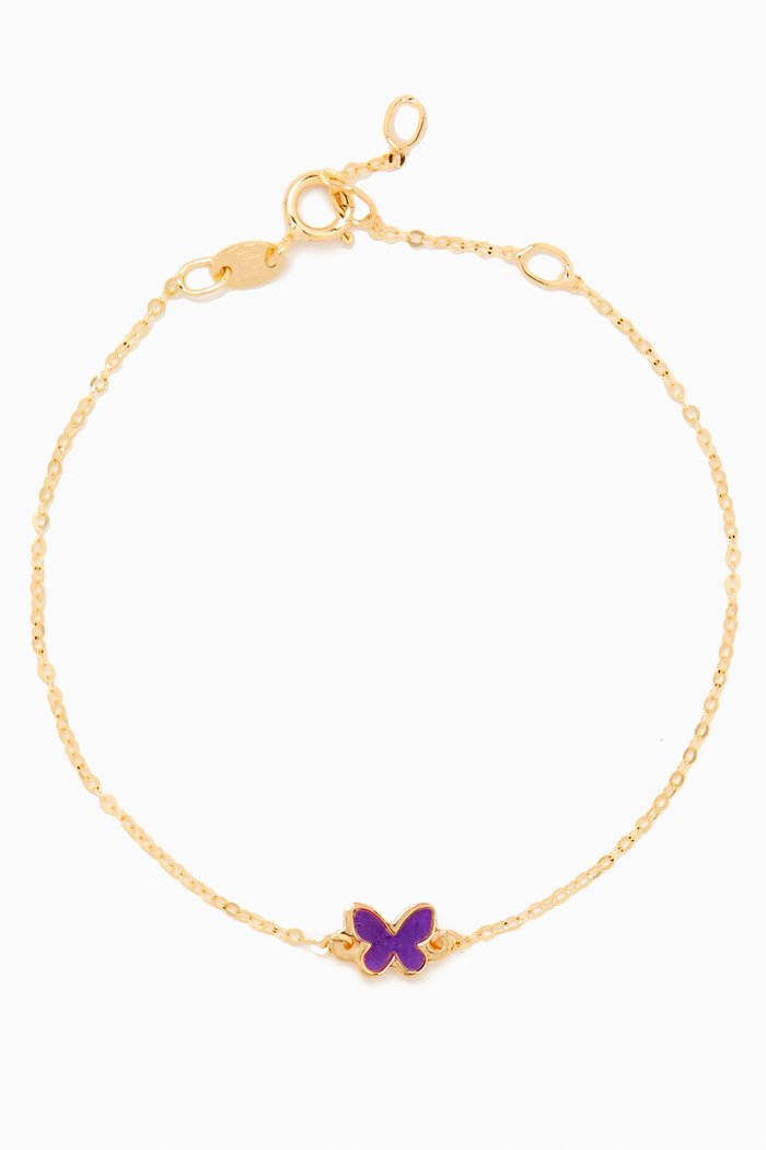

Ara Bella Butterfly Bracelet in 18kt Gold, Purple