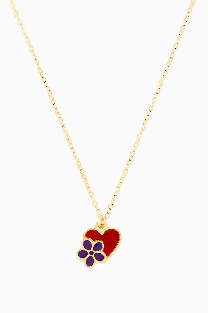 

Ara Bella Floral Heart Necklace in 18kt Gold, Yellow