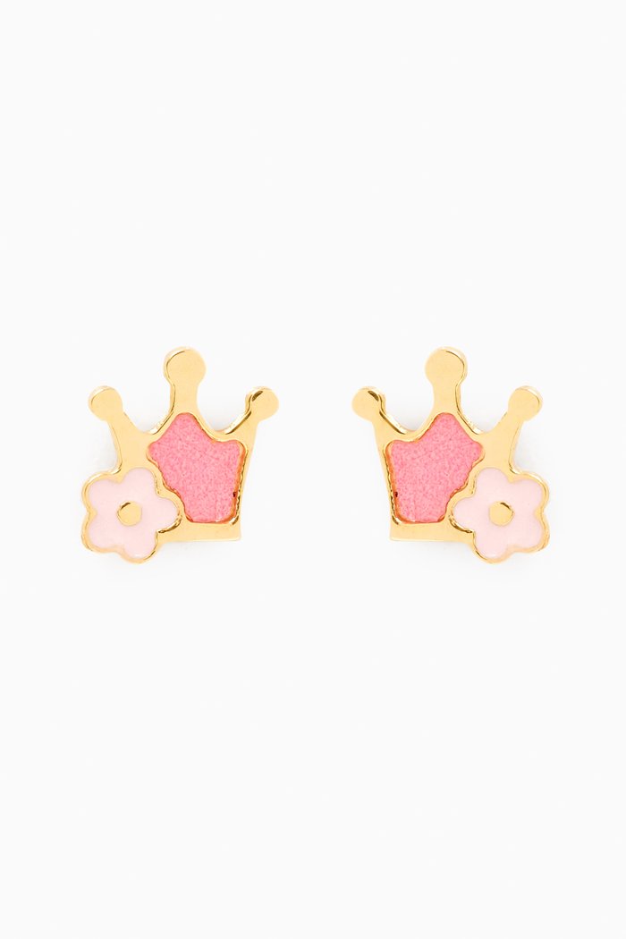 

Ara Bella Floral Crown Earrings in 18kt Gold, Yellow