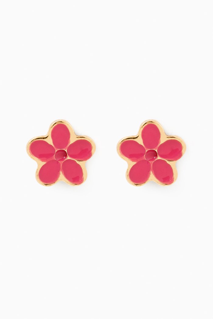 

Ara Bella Jasmine Stud Earrings in 18kt Gold, Pink