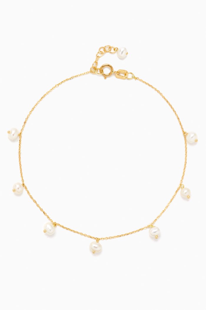 

Pearl Charm Bracelet in 18kt Gold