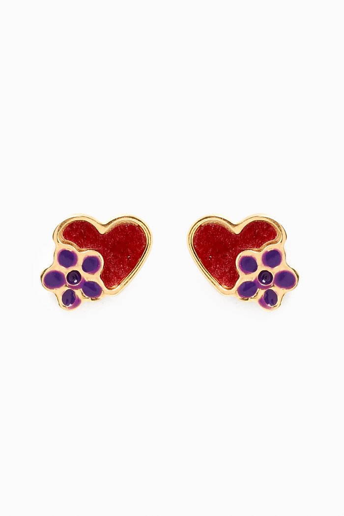 

Ara Bella Floral Heart Earrings in 18kt Gold, Yellow
