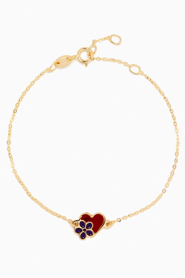 

Ara Bella Floral Heart Bracelet in 18kt Gold, Yellow