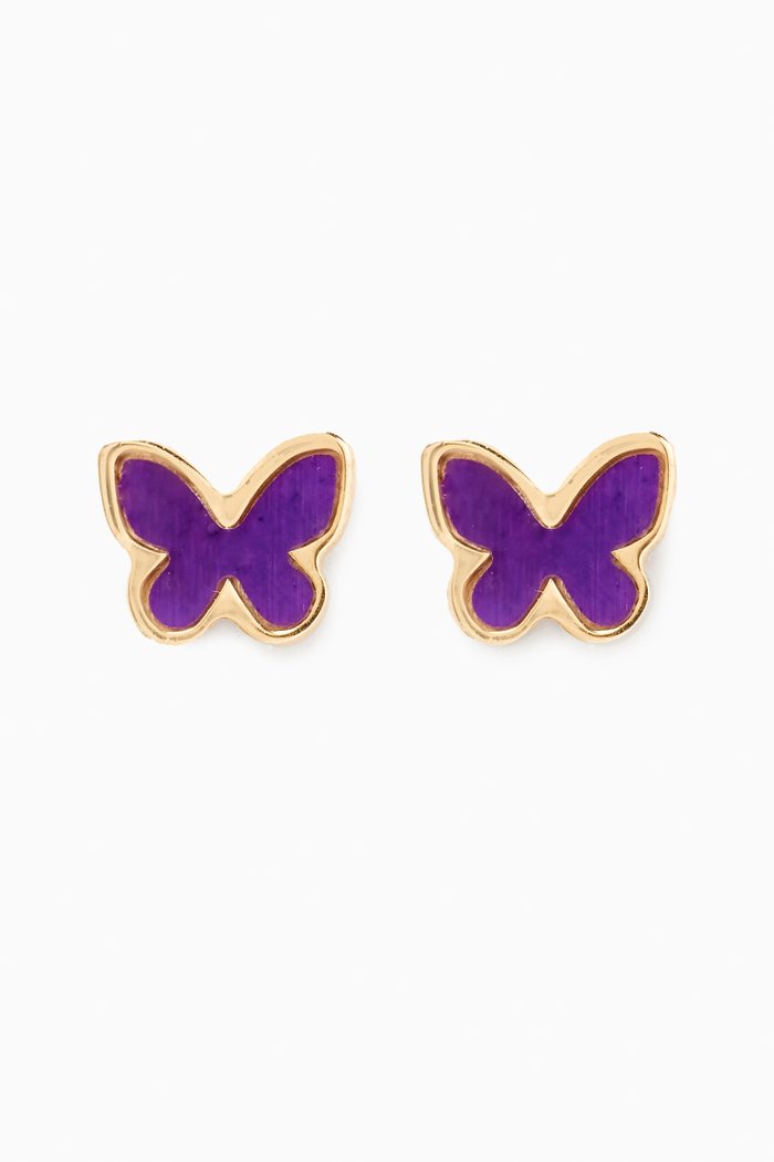 

Ara Bella Butterfly Stud Earrings in 18kt Gold, Purple