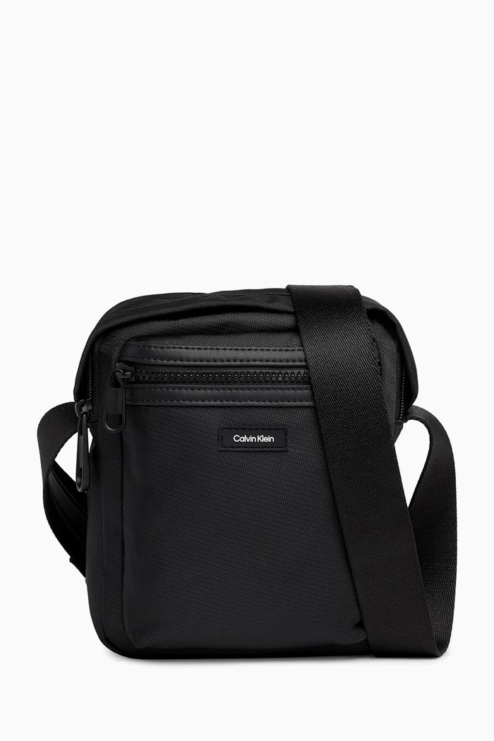 

Ck Essential Reporter Crossbody Bag in Recycled Textile, Black
