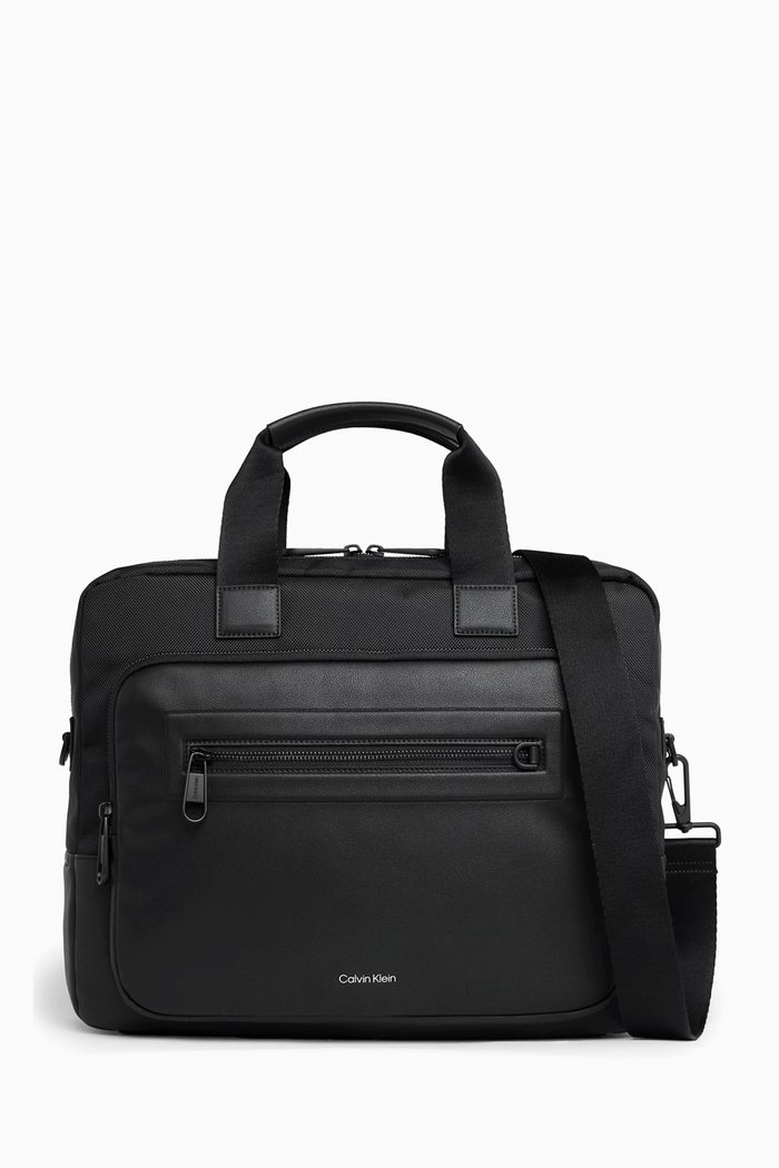 

Elevated Laptop Bag in Recycled Textile, Black