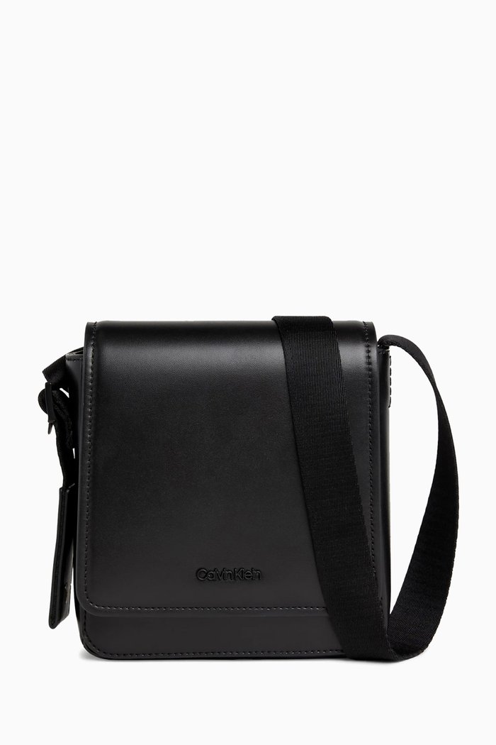 

Cube Reporter Bag in Faux Leather, Black