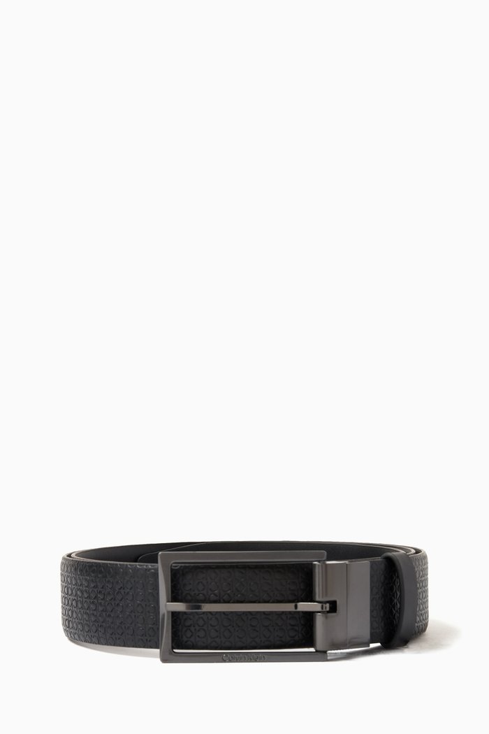 

Logo Reversible Belt in Leather, Black