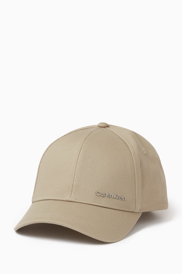 

Logo Lettering Cap in Organic Cotton, Grey