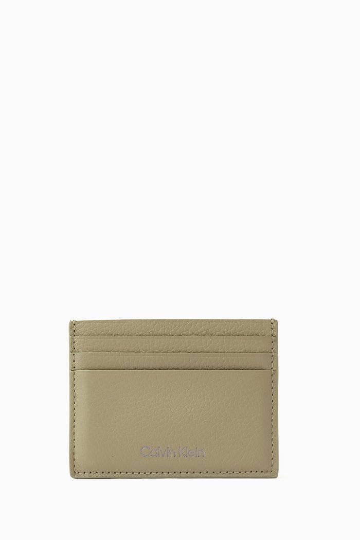 

Logo Cardholder in Leather, Green