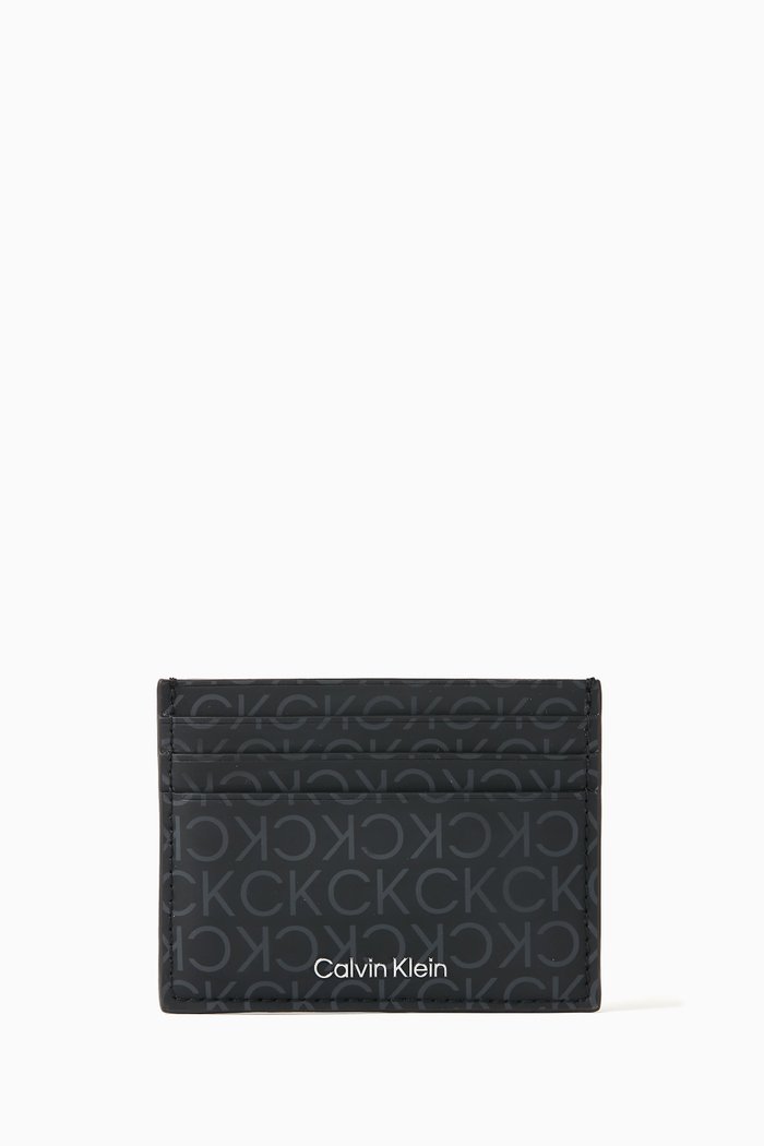 

Monogram Cardholder in Faux Leather, Black