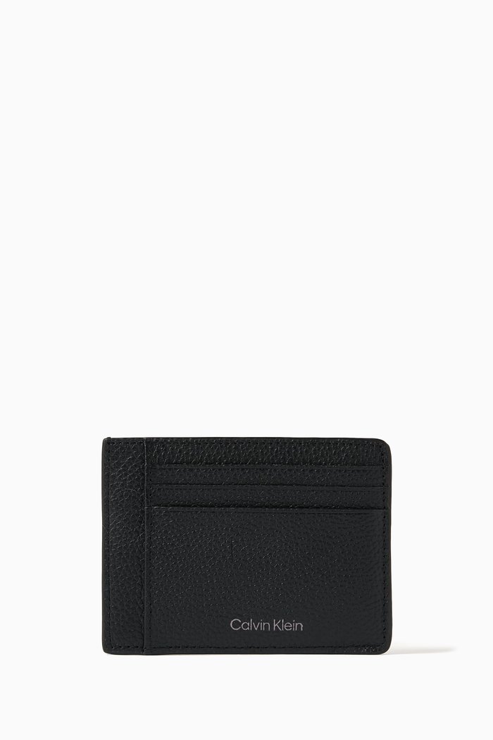

Logo Cardholder in Leather, Black