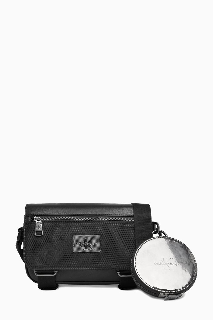 Camera Bag in Faux Leather, Black