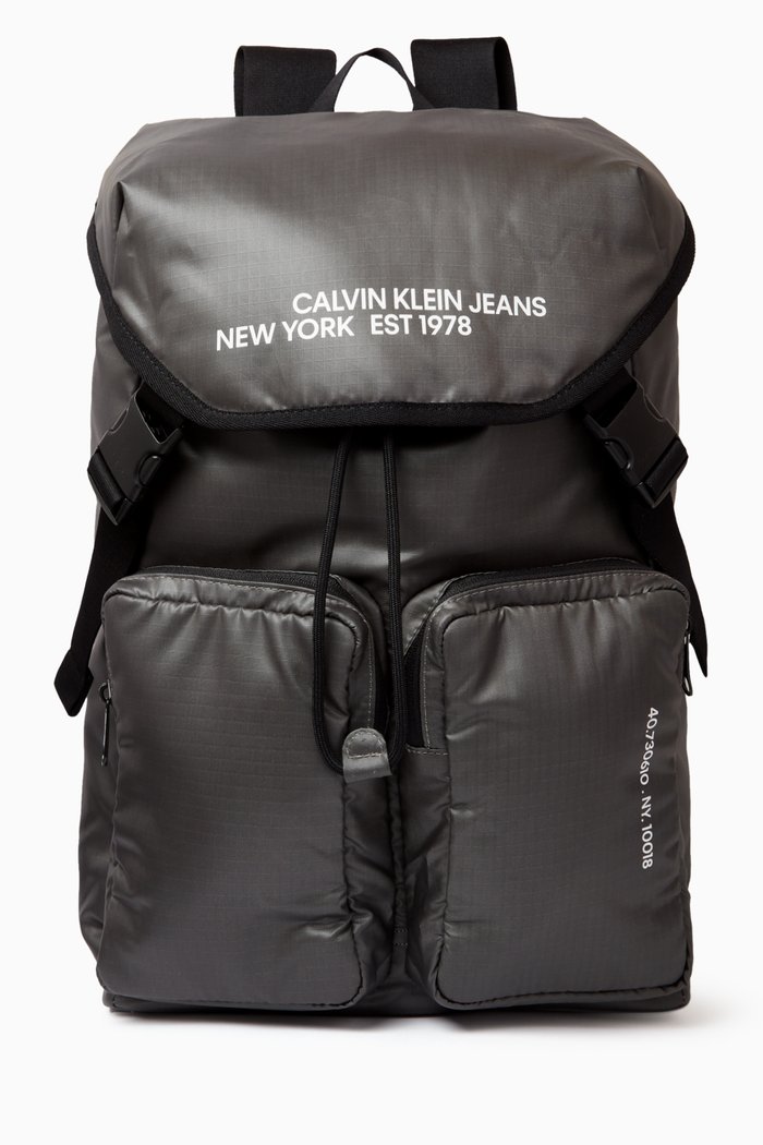 

Sport Essentials Flap Backpack in Nylon, Grey