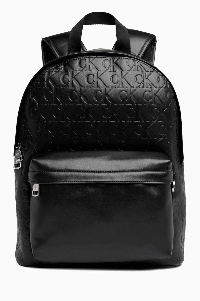 

Monogram Backpack in Faux Leather, Black