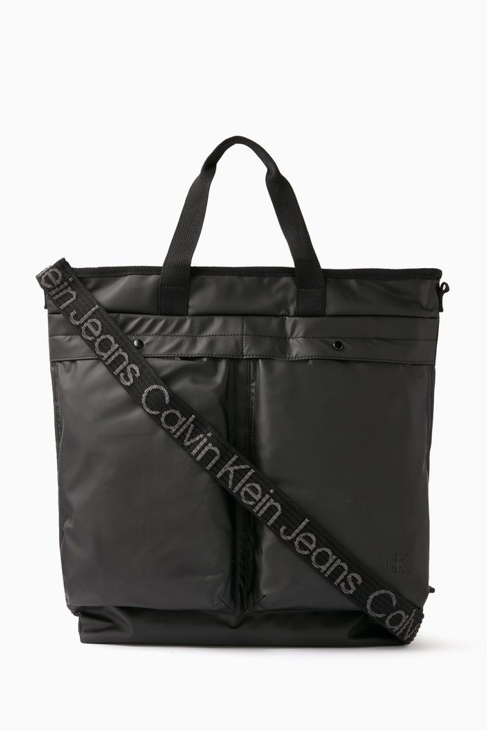 Ultralight Rubberised Helmet Tote Bag, Black