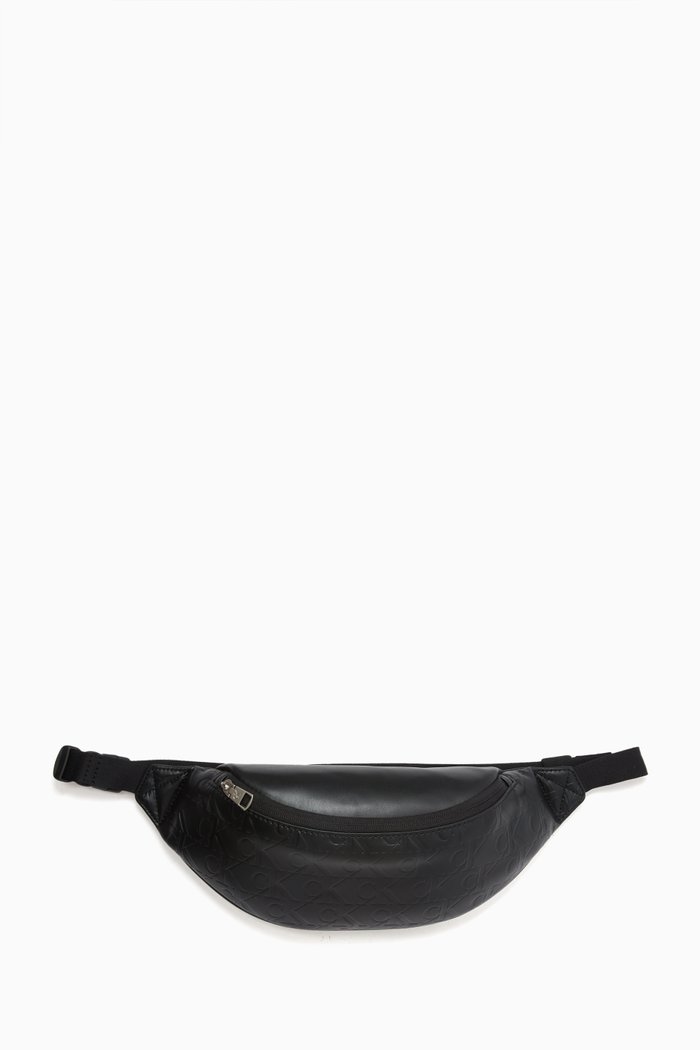 

Logo Belt Bag in Faux Leather, Black