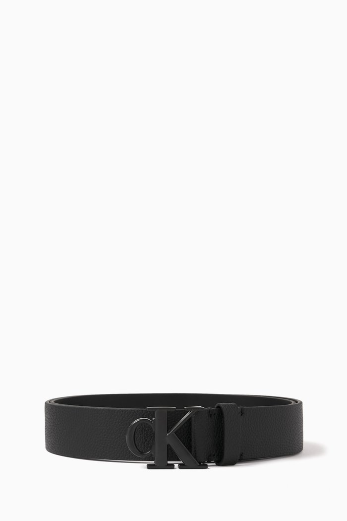 

Logo Belt in Leather, Black