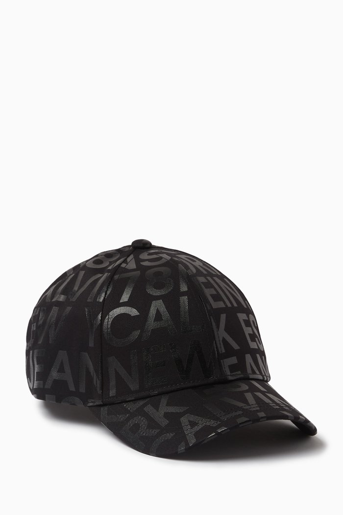 

All-over Logo Cap in Organic Cotton, Black