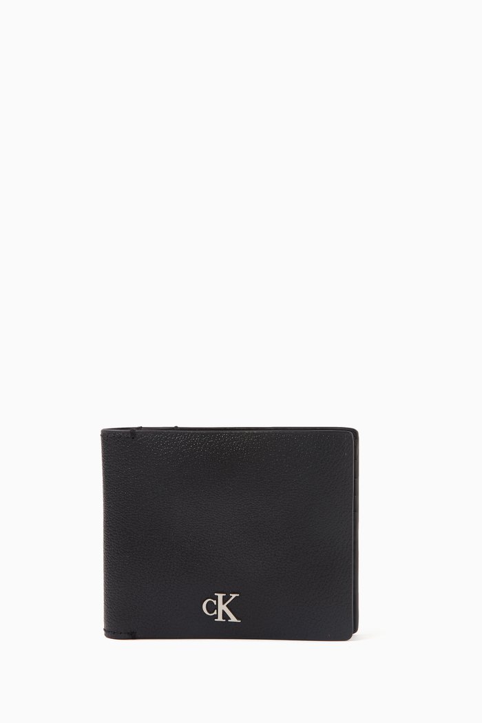

RFID Logo Wallet in Leather, Black
