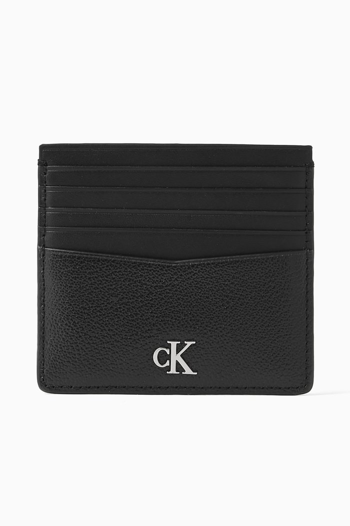 

RFID Logo Card Case in Leather, Black